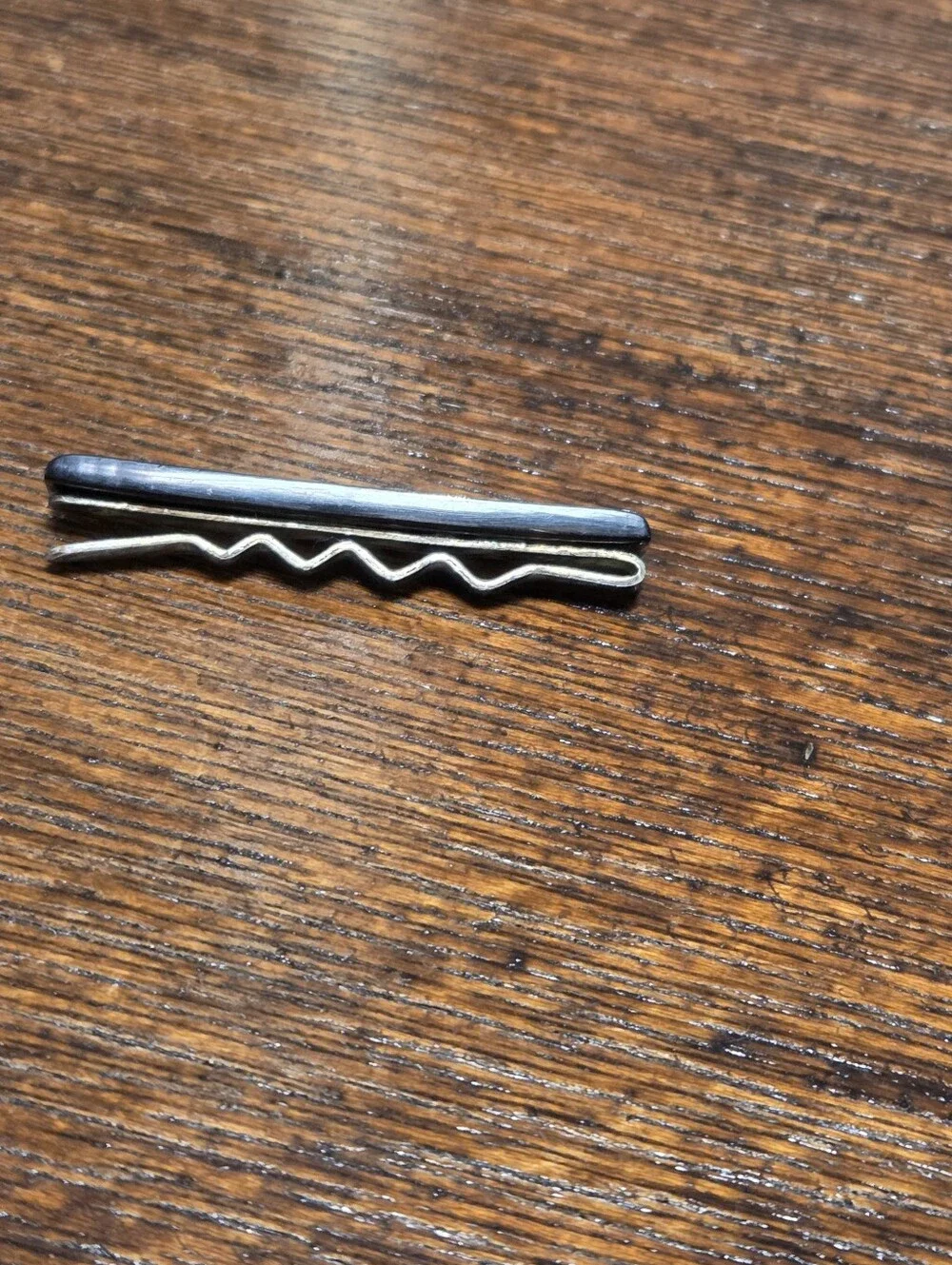 Vintage Oriental Tie Clip Dark Brown Gold Filled